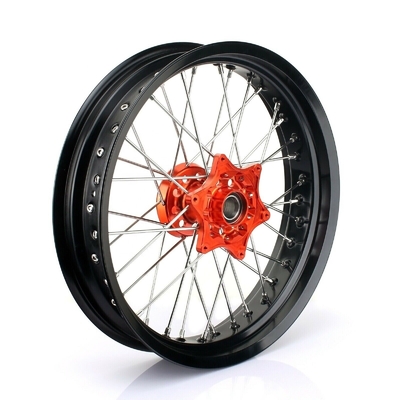 3.50x17&quot;4.25x17&quot;Sex SXF EXC 125-530のためのスーパーモーター合金輪 黒い輪とオレンジハブ