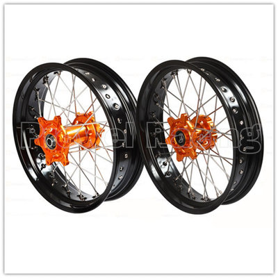 黒アルミ合金モーターサイクルのスーパーモーターホイールセット CNCハブと3.50-17&quot;5.00-17&quot;リム