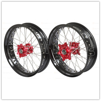 黒アルミ合金モーターサイクルのスーパーモーターホイールセット CNCハブと3.50-17&quot;5.00-17&quot;リム