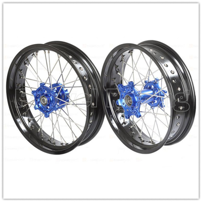 黒アルミ合金モーターサイクルのスーパーモーターホイールセット CNCハブと3.50-17&quot;5.00-17&quot;リム